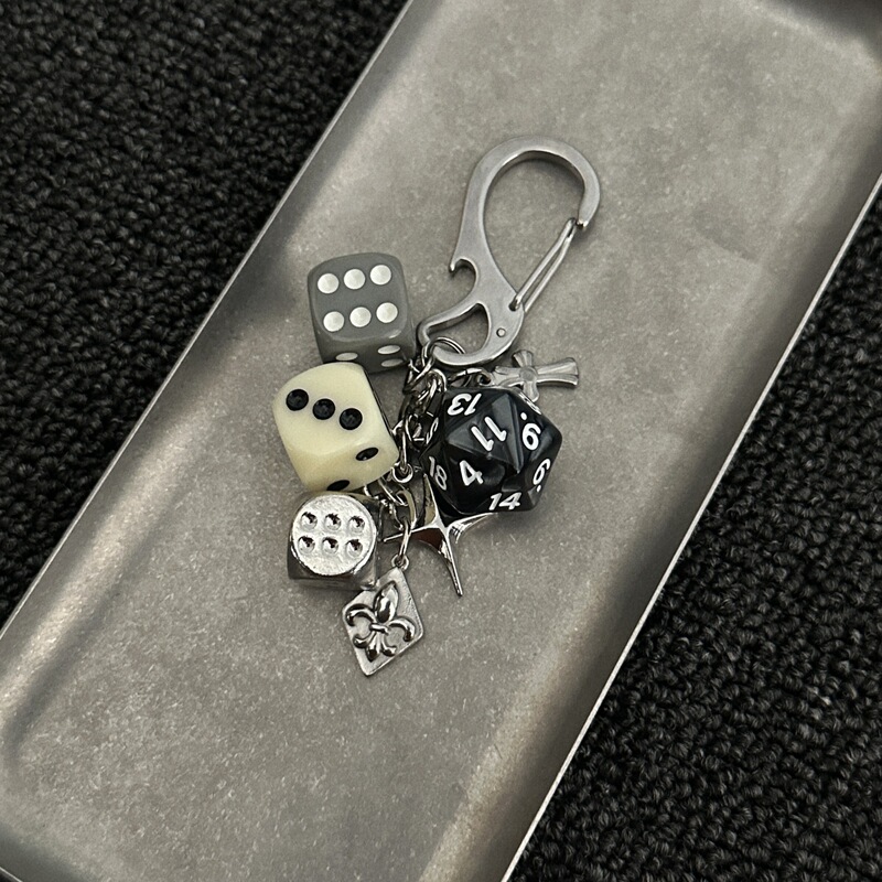 Ian Worth Original CH Wind Cross-border Multi-element Dice String Pendant Keychain Bag Pendant Foreign Trade Jewelry Ian Worth Original CH Wind Cross-border Multi-element Dice String Pendant Keychain Bag Pendant Foreign Trade Jewelry