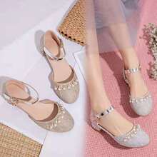 女童凉鞋儿童公主鞋小女孩童鞋2022夏天新款中大童软底高跟舞蹈鞋