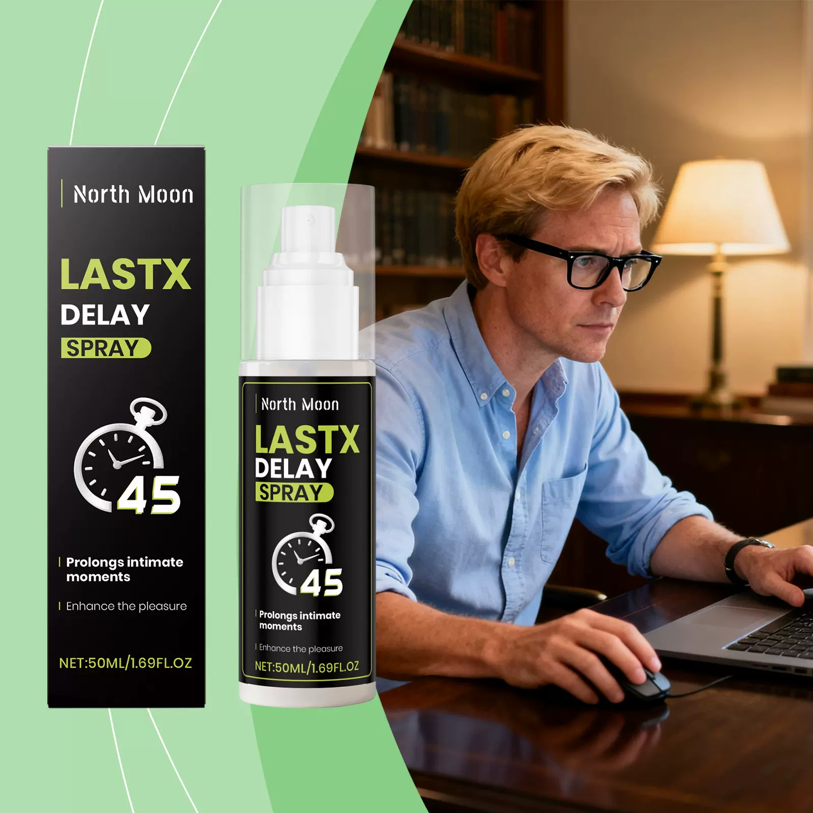 NORTH MOON草本男士护理喷雾 温和配方舒适身体肌肤日常呵护喷雾