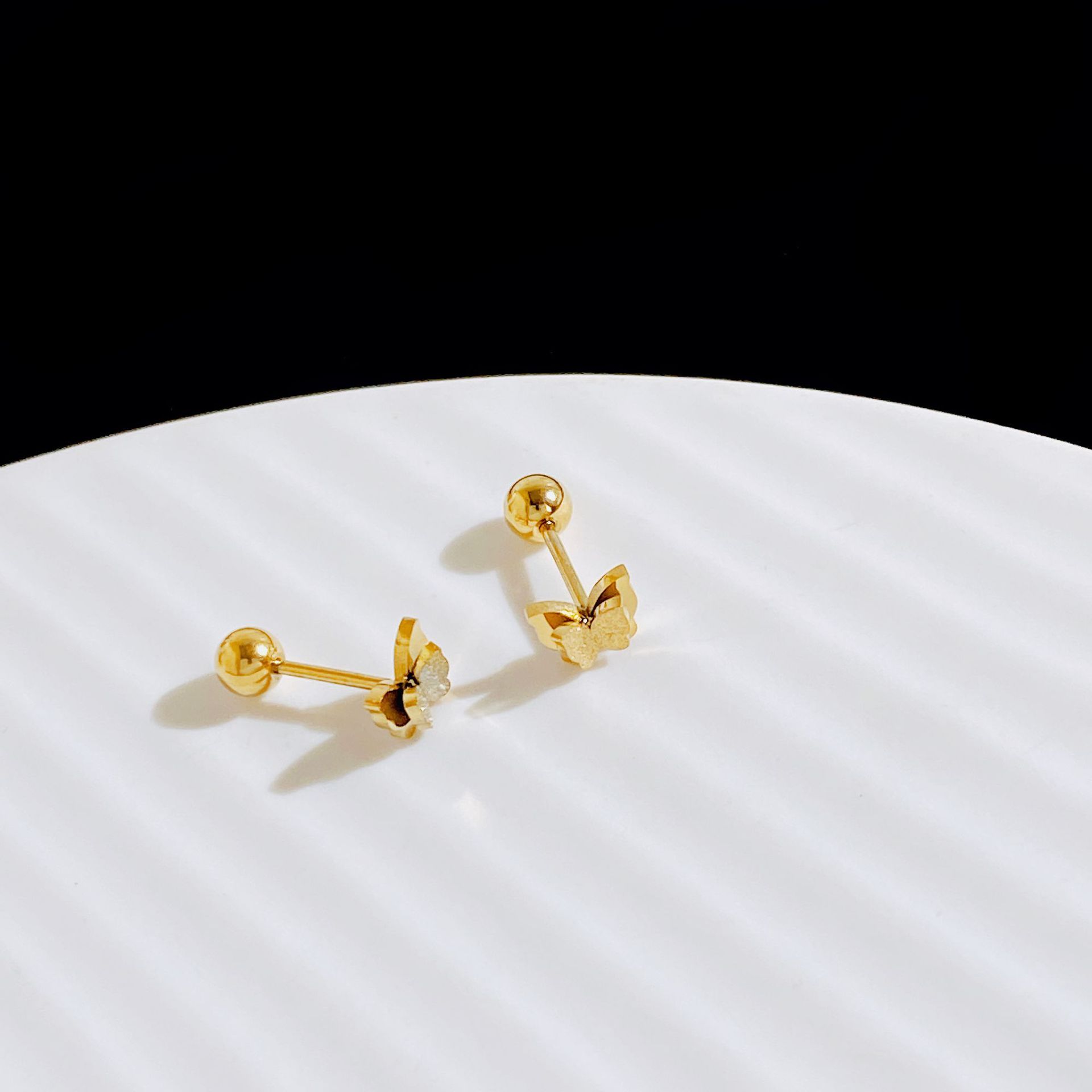 Plating Design Fashion Butterfly Copper Plating Ear Studs 1 Pair