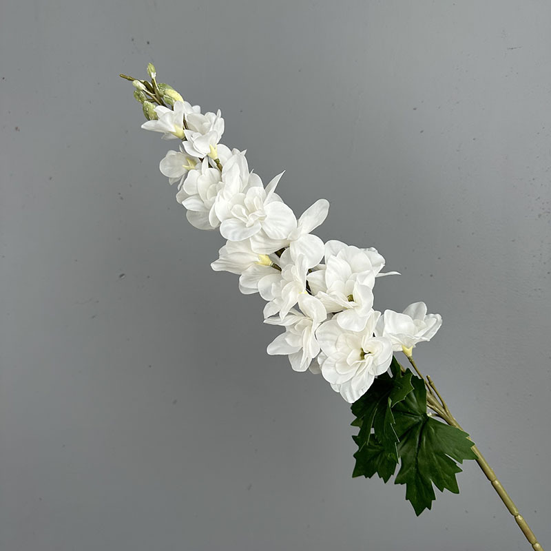 Film single -branched colorful flower white