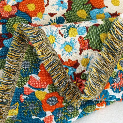 Pair of pure cotton thickened gauze tassel pillow cover floral couple European style pillow cover for students soft and skin-friendly for all seasons