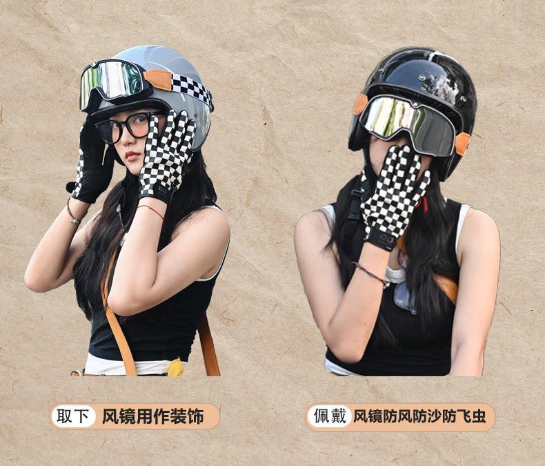 2026 New Model 3C Certified Retro 3/4 Safety Helmet for Motorcycles, Electric Vehicles, Unisex, All-Season Safety Helmet