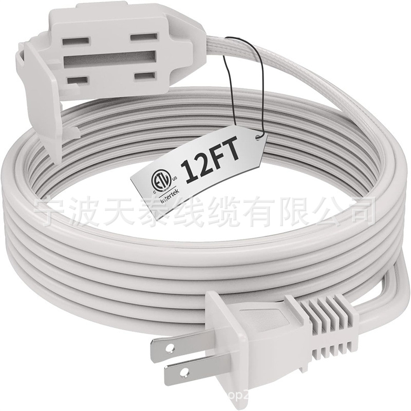 3 cable de extensión del hogar del zócalo, 2 diente, N ° 16, 3 zócalos polarizados con protección de la cubierta de seguridad image 6