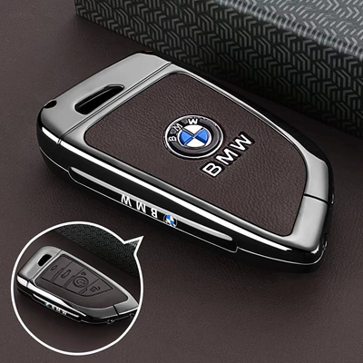 Suitable for 25 Bmw 5 Static Rod/Key Bag - type-a-key-brown-leather-single-shell