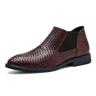 Spring and Summer hand-woven men's leather boots men's Martin boots men's Chelsea boots foreign trade cross-border plus size