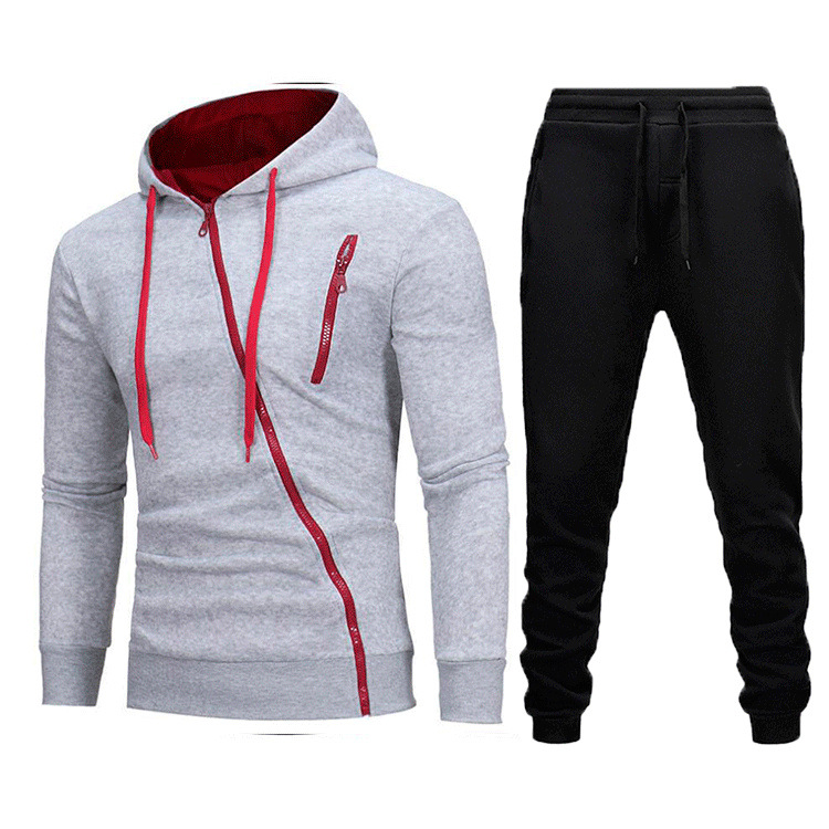 Cross-border hombre otoño y invierno nuevo hombre casual chaqueta deportiva al aire libre chaqueta encapuchada pantalones de manga larga moda