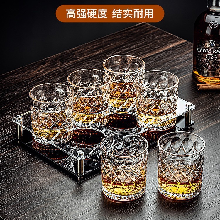 威士忌酒杯白兰地高颜值家用烈酒杯鸡尾酒古典玻璃杯洋酒啤酒杯子|undefined