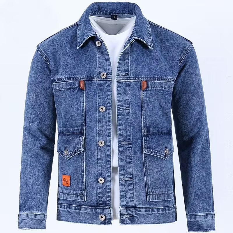 Autumn Trendy Denim Single-breasted Jacket Men's American Style High Street Trendy Brand All-match Loose Jacket for Men