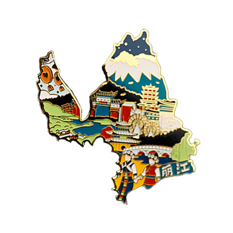 城市地标合集旅游文创金属冰箱贴定制厨房磁吸烤漆冰箱贴|undefined