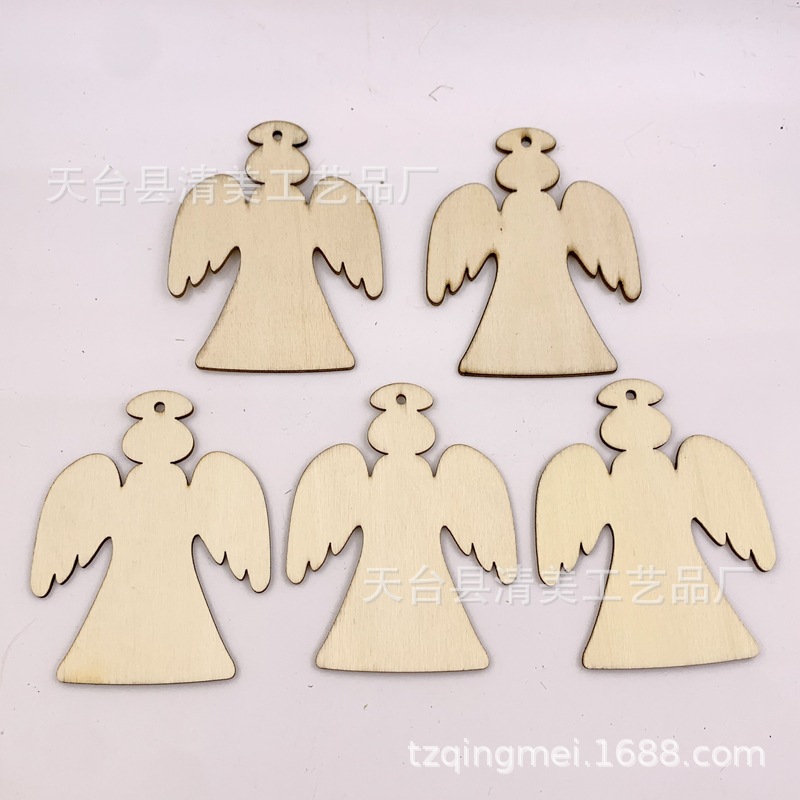 70*90mm registro Ángel viruta de madera Ángel decoración de madera colgante 10 unidades un paquete