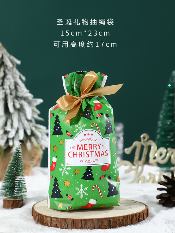 クリスマス雪花ショートニング包装袋リボン引き紐ポケットキャンディー袋クッキー袋牛圧延砂糖包装袋機シール袋|undefined
