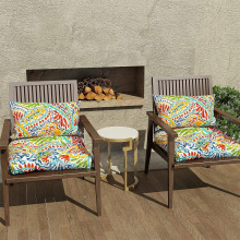 防水涤沦印花椅垫套跨境办公藤椅防水装饰室内户外全天候锁孔椅垫