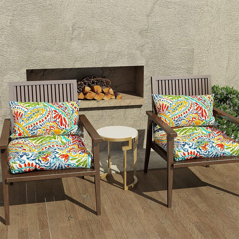 防水涤沦印花椅垫套跨境办公藤椅防水装饰室内户外全天候锁孔椅垫