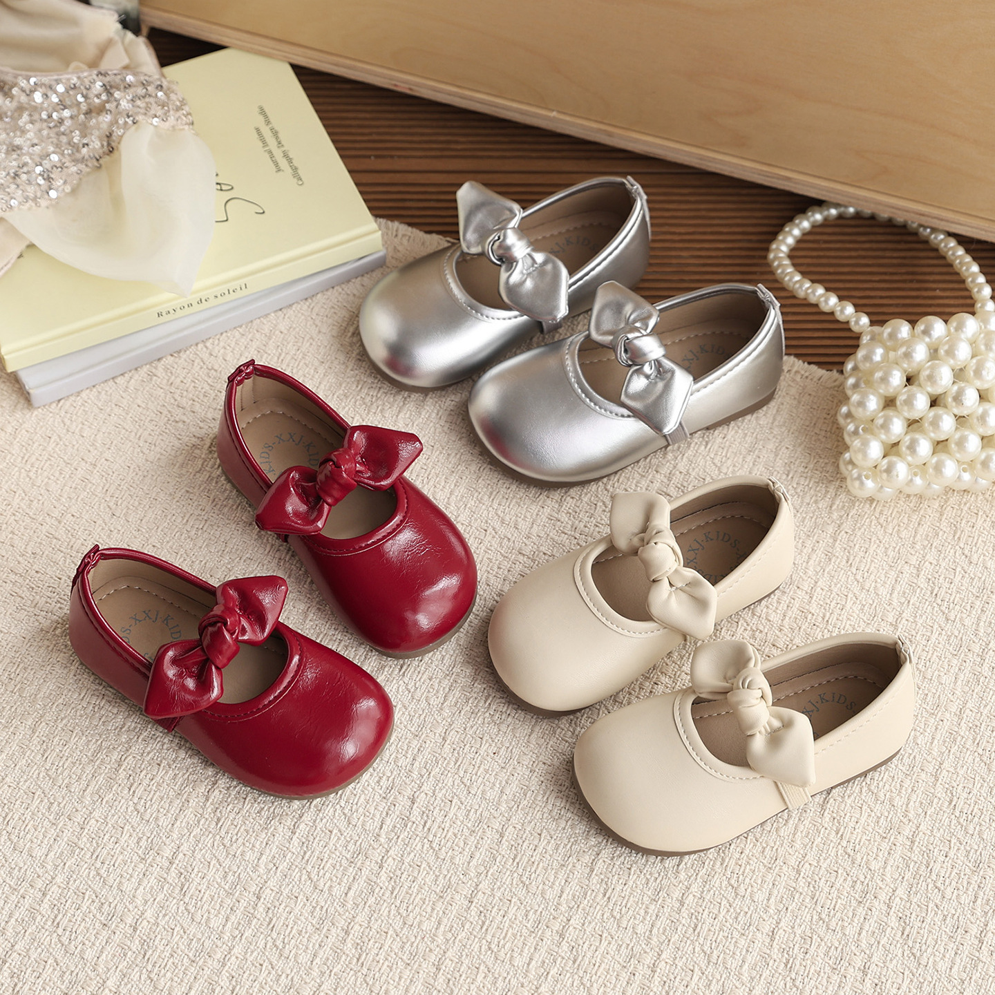 Koreanische Mädchenschuhe aus rotem Leder, Frühling/Herbst, Kinder-Mokassins, modische Babyschuhe mit flachem Schaft_voghion.com