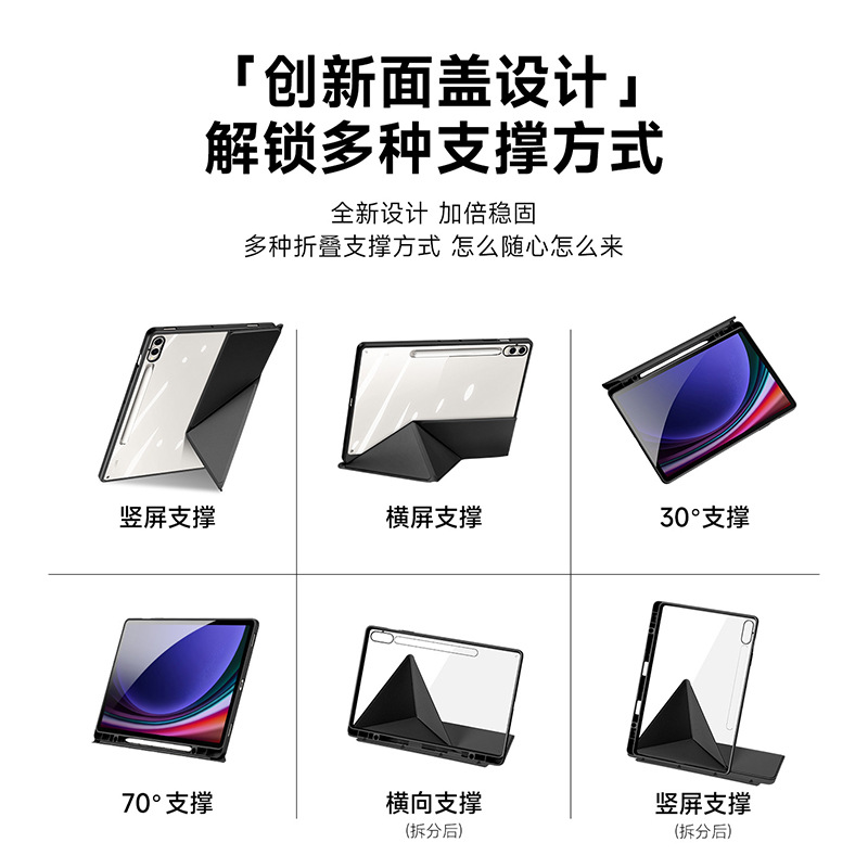 Aplicable a Samsung TabS11 cubierta de placa plana A11 tipo separado Y con ranura de pluma cubierta transparente fábrica al por mayor