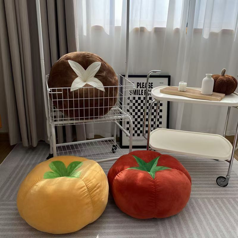 Cute Tomato Soft Cute Mushroom Lazy Cushion Futon Sofa Pillow Bed Living Room Cushion Pillow Doll