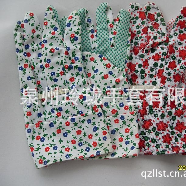 塑点珠手套点胶耐磨棉布罗口防滑防护柔和棉花园手套厂家批发