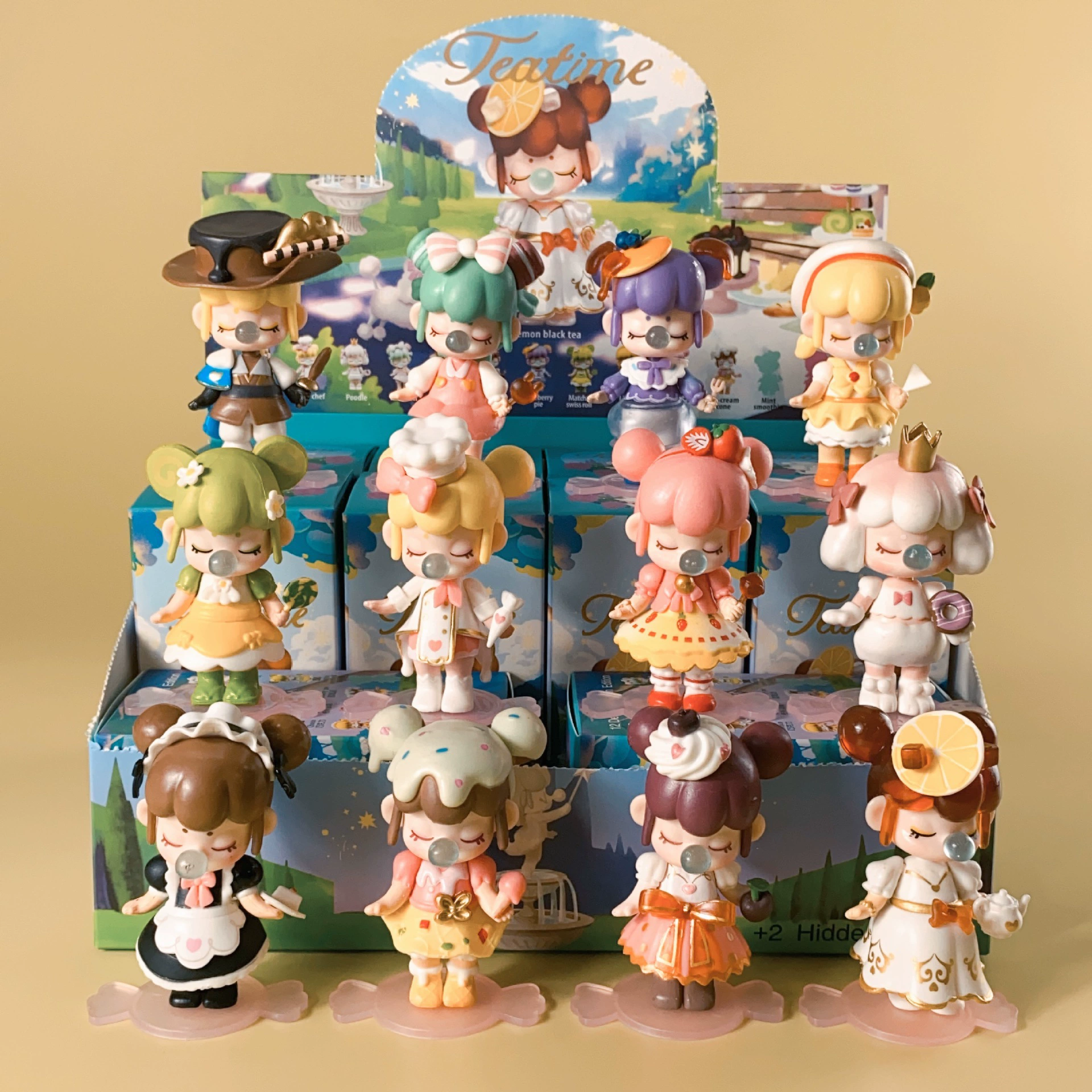 If the Blind Box серии dream afternoon tea Chunsheng Xia Changlinsen Blow bubble girl hand-made ornaments