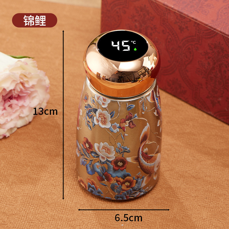 国潮小巧迷你口袋杯子316保温杯高颜值蘑菇头智能显温便携随手杯|undefined