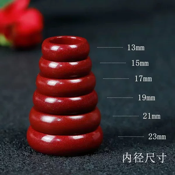 Natural raw ore cinnabar ring purple gold sand ring men's and women's birth year red ring ring live broadcast supply wholesale