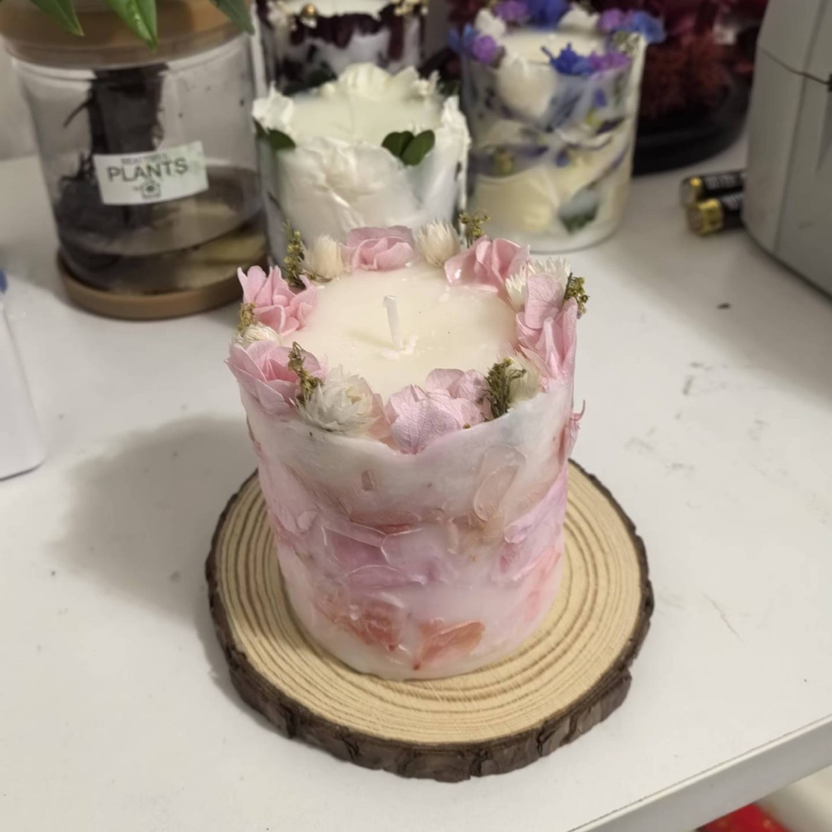 Flores de inmortalidad transfronterizas flores secas rosas de aroma vela floral vela de boda regalo de mano aroma del dormitorio real