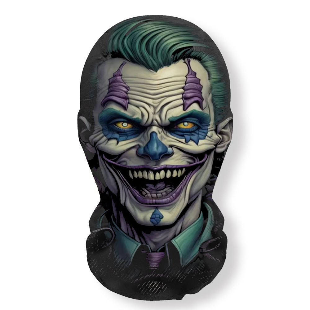 Máscara 3D de payaso para la cara completa, accesorios de terror para Halloween, máscara de broma para fiestas y bailes, protección UV