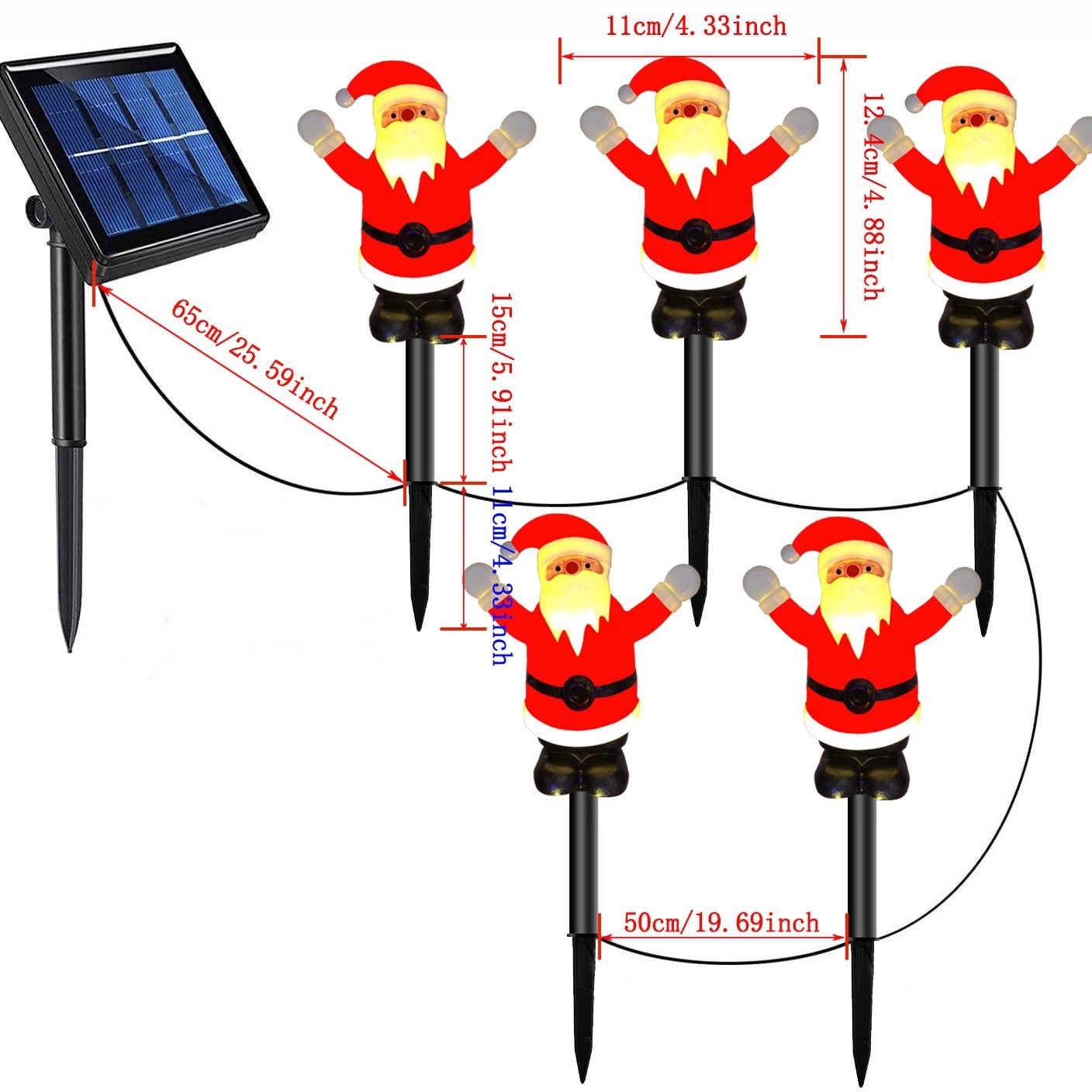 Santa Claus transfronterizo iluminación de césped al aire libre luz de jardín LED de Navidad luz solar luz de césped image 11