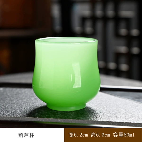 Glazed gourd cup cyan