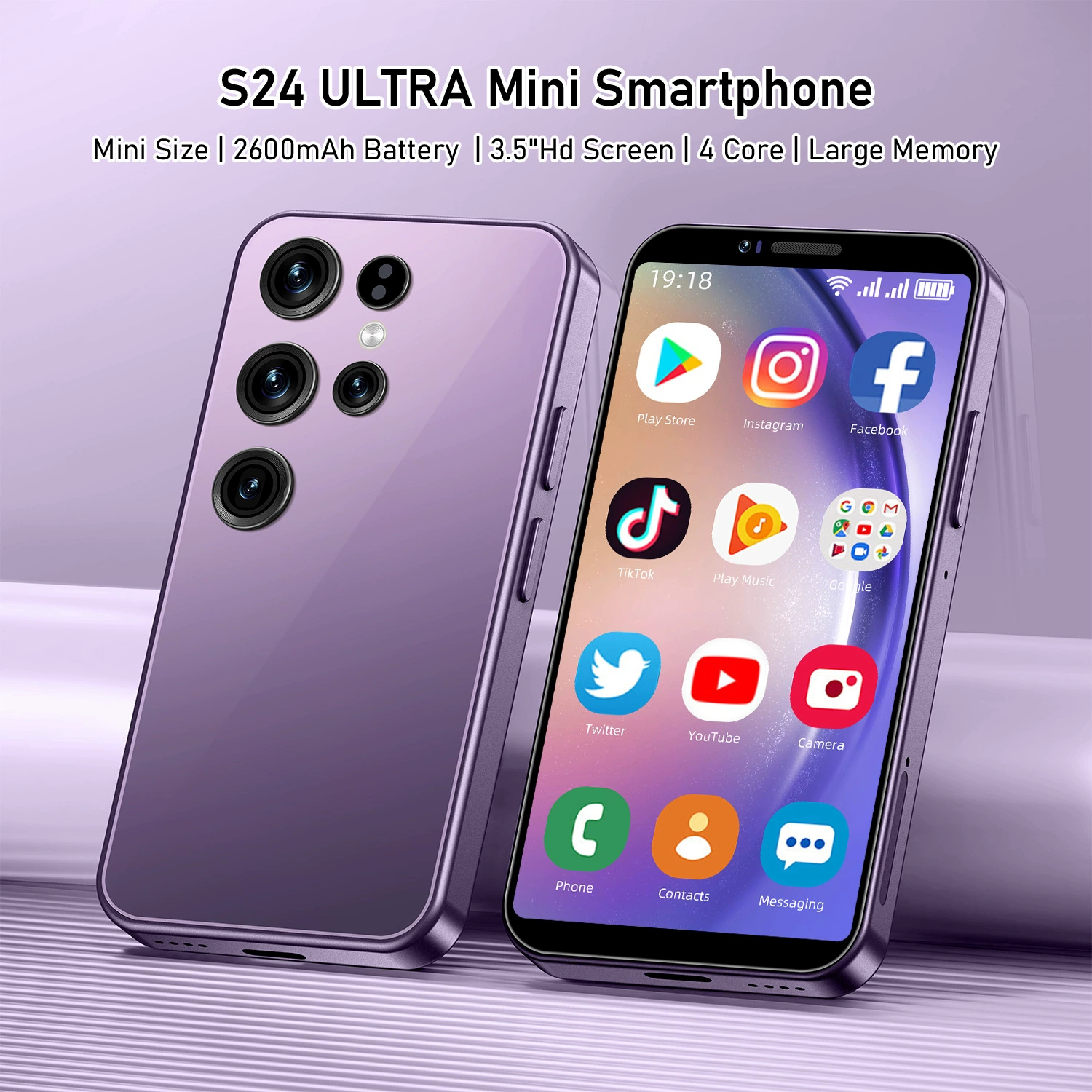 Компактный умный мобильный телефон S24, 5 дюймов, Android, 16 ГБ