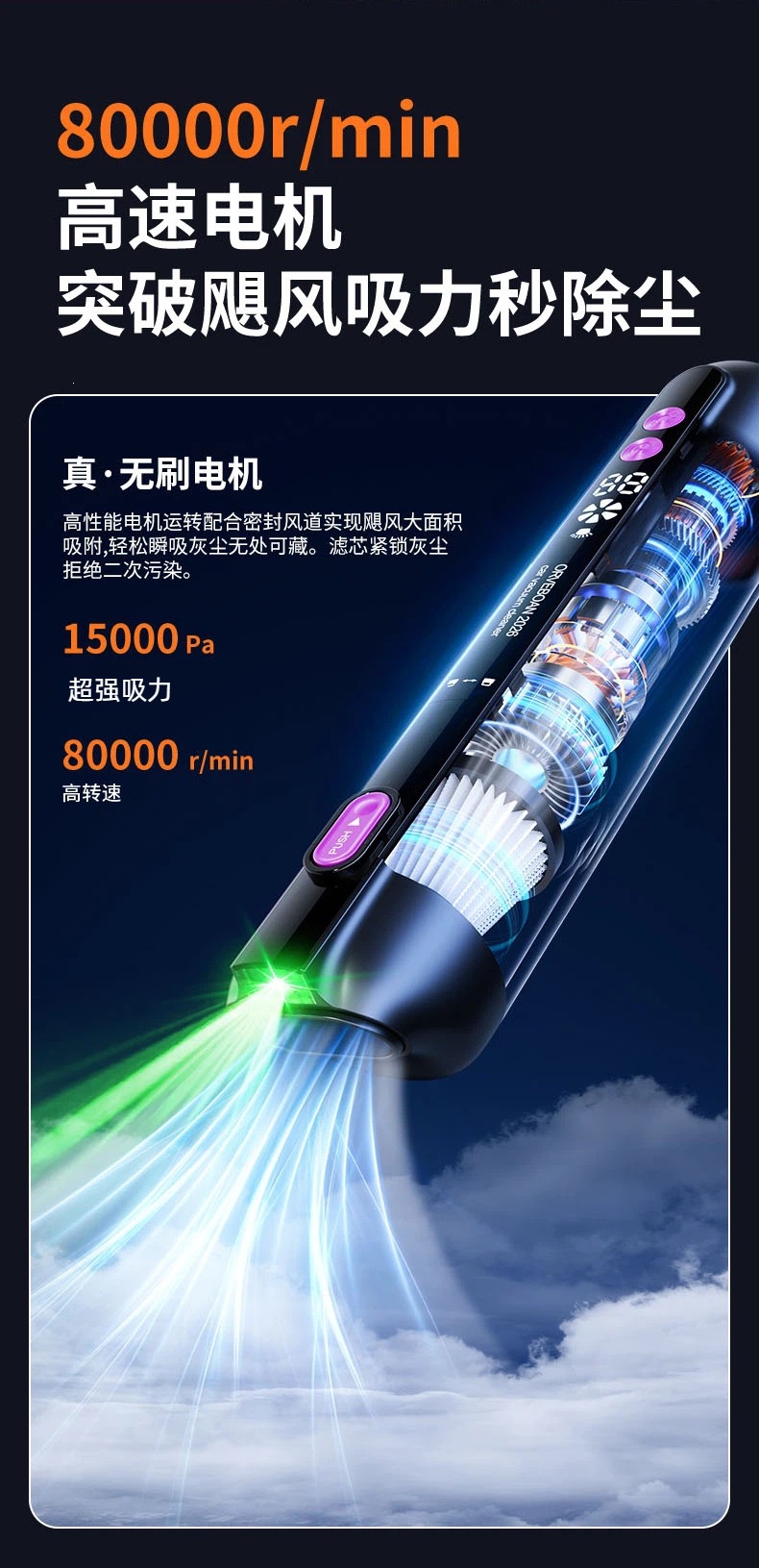 New Car Vacuum Cleaner, Multifunctional, Powerful, Wireless, Super Suction, Handheld, Small, Household, High Power