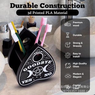 Moon Wooden Base Display Stand Toothbrush Wooden Base Stand Rectangular Display Stand Toothbrush Storage Rack Gothic Style