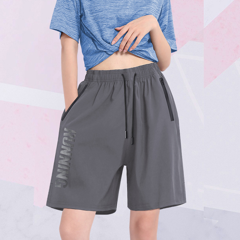 Pantalones cortos deportivos de mujer de verano delgados rápidos secos sueltos pantalones de hielo casuales pantalones de baloncesto de gimnasio de tamaño grande para correr pantalones