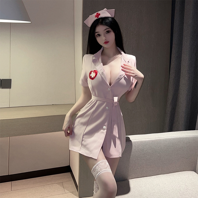 Ai Yufei Sweet Nurse Cosplay Uniform Doctor Dress Internet Celebrity Anchor Sexy Intimates Play Suit