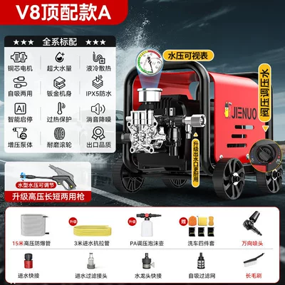 Gun Qingpei Hui, Car washing machine - v8-flagship-a-ultra-high-pressure-pump-head-includes-18m-water-pipe-adjustable-visible-water-pressure-universal-nozzle-power-upgrade-for-deep-cleaning