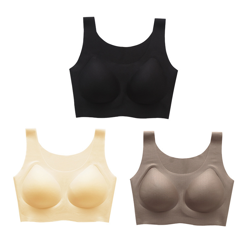 Big Orange Secret One-piece Traceless Underwear Women's Rimless Beauty Vest Light Vest Breathable Bra Factory Wholesale