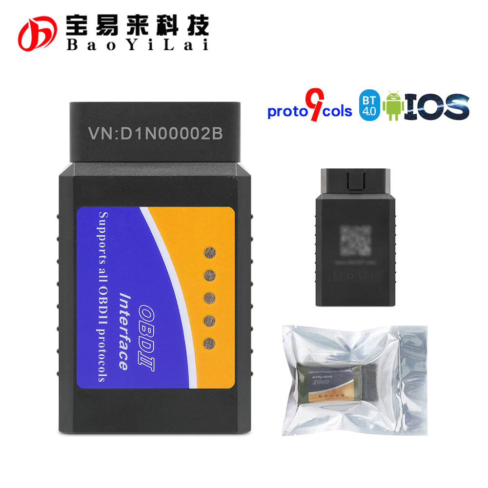 蓝牙4.0 OBD 327 V1.5 BLE car Scanner 9协议 ELM 支持安卓苹果