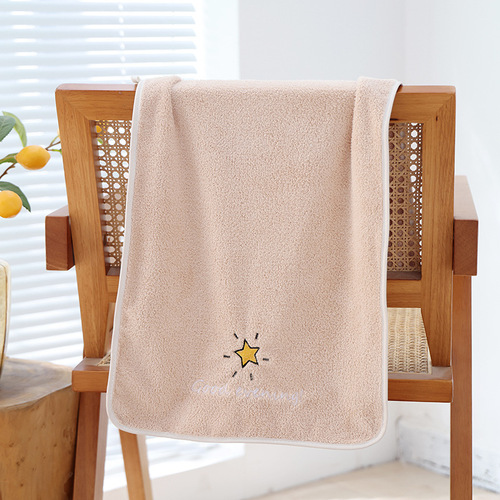 Hemmed coral velvet towel star towel absorbs water and does not fade or shed hair gift towel absorbent towel for face washing