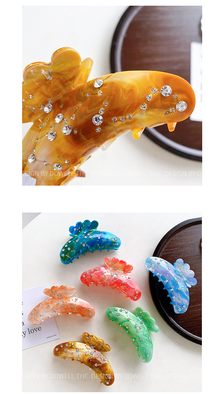 60g Weight Hair Claws Hair Accessories Type Rhinestones Inlay Material 1 Piece Quantity Daily Occasion Arylic Material Gradient Color Pattern Women'S Gender Inlay Design Sweet Style Sweet Gradient Color Arylic Inlay Rhinestones Hair Claws