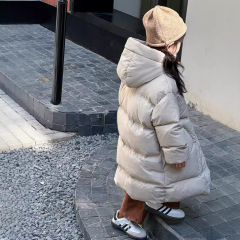 子供用韓国風子供服男の子女の子中高生冬服中長丈厚手コート生放送