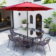 户外庭院桌椅阳台桌椅伞组合铁艺室外休闲露天靠背椅简约现代