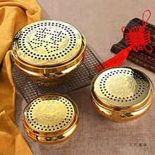 铜火铳结婚手炉火炉老式脚炉火囱嫁妆新娘陪嫁乔迁新居摆件铜旺盆