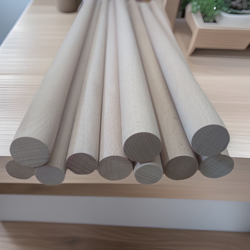 Beech Round Wooden Stick DIY Round Stick Solid Wood Round Wooden Stick Small Wooden Stick Yoga Open Back Rolling Pin Punched Solid Wood Round Stick