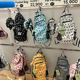 高版本 韩国波点双肩包小众折叠轻便收纳背包轻便包男女同款尼龙