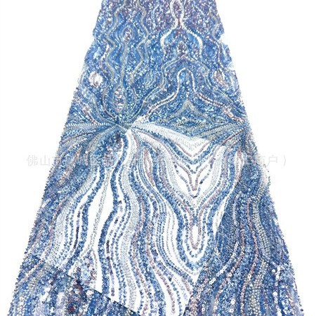 Fabricante nuevo estilo francés Europa y América tela bordada de perlas Gaoding cena de ropa de mujer falda tela comercio exterior transfronterizo al por mayor image 6