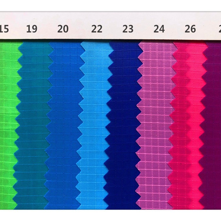 批发防水手袋面料涤纶210T涤塔夫五分格抗拉品质保证布料耐磨抗拉