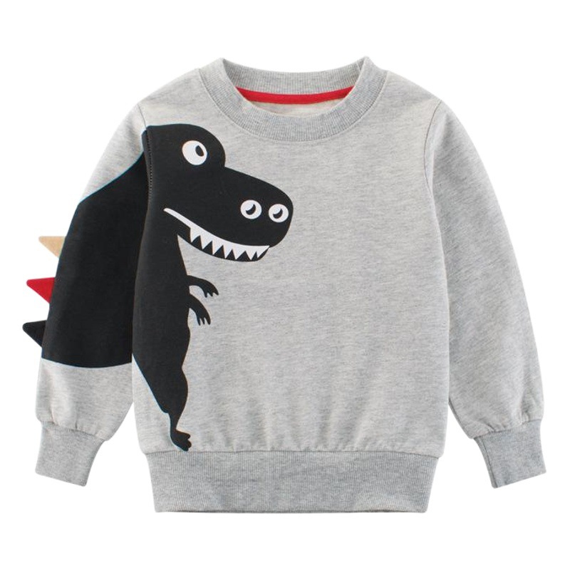 Ropa infantil de estilo coreano, novedades de otoño 2025, ropa para niños, sudadera infantil con diseño de dinosaurio, venta al por mayor, estilo ins image 1