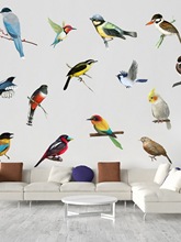 小鸟装饰墙贴画新款喜鹊树枝鹦鹉墙贴客纸厅卧室儿童房装饰画墙贴