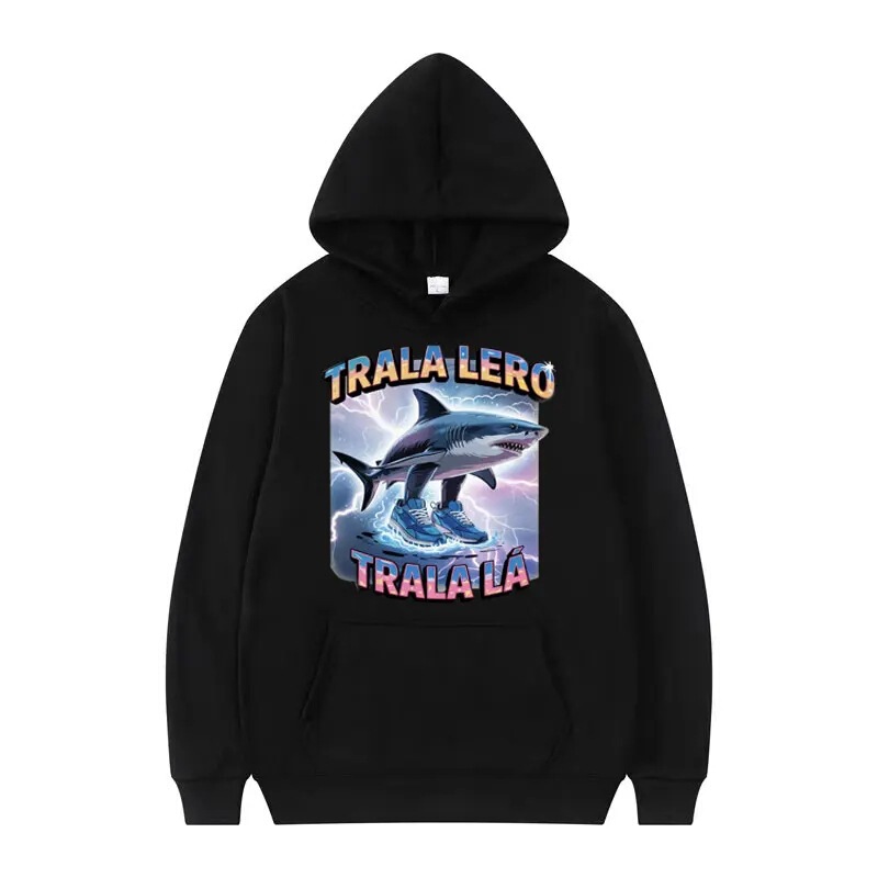 Funny Tralalero Tralala Hoodie Shark with Shoes Italian Brainrot Meme Hoodie