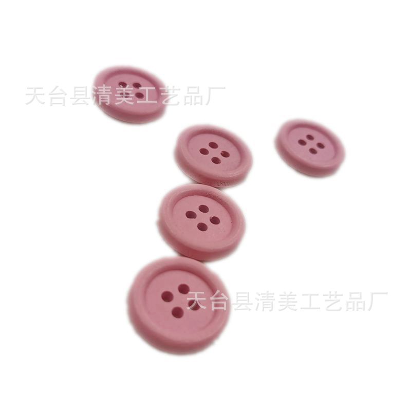 20mm de madera rosa borde fino botón de madera diy suministros decorativos de cuatro ojos botón artesanía 40 piezas un paquete